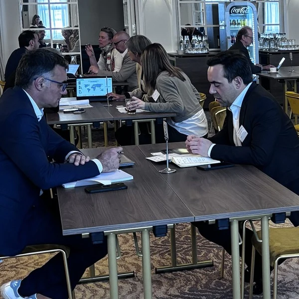 Participants in a Europharm B2B meeting